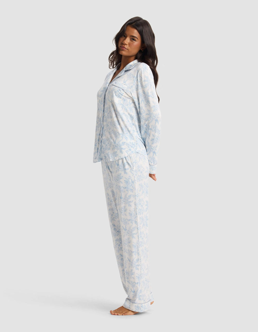 Women's Bamboo Stretch-Knit Long Sleeve Pajama Set - Quahog Bay Bedding