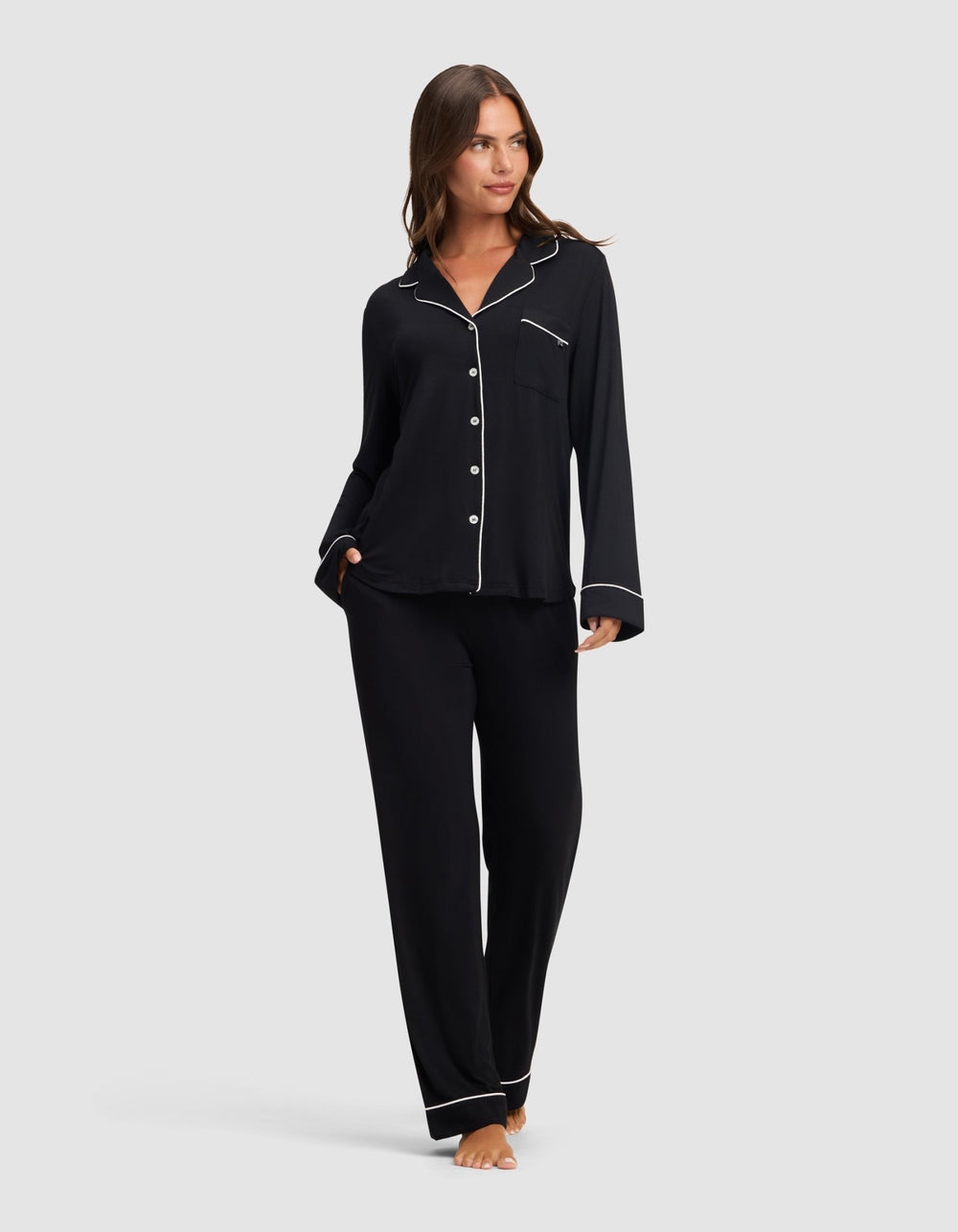 Women's Bamboo Stretch-Knit Long Sleeve Pajama Set - Quahog Bay Bedding