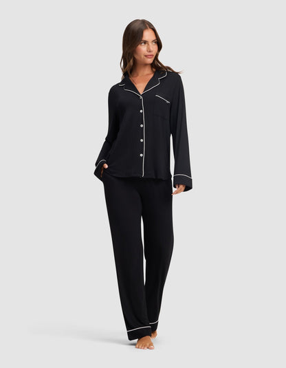 Women's Bamboo Stretch-Knit Long Sleeve Pajama Set - Quahog Bay Bedding