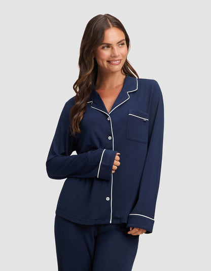 Women's Bamboo Stretch-Knit Long Sleeve Pajama Set - Quahog Bay Bedding