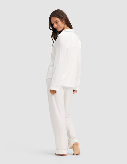 Women's Bamboo Stretch-Knit Long Sleeve Pajama Set - Quahog Bay Bedding