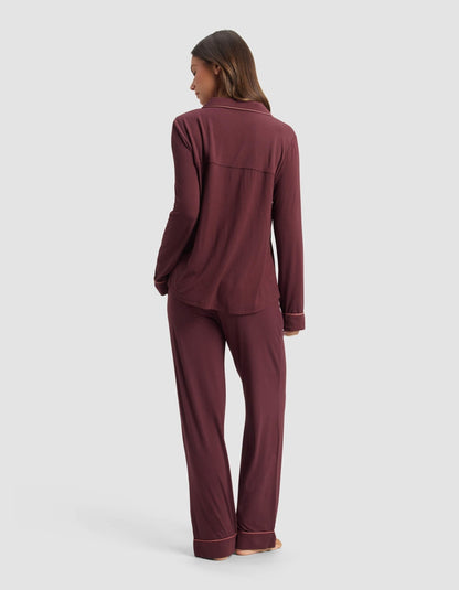 Women's Bamboo Stretch-Knit Long Sleeve Pajama Set - Quahog Bay Bedding