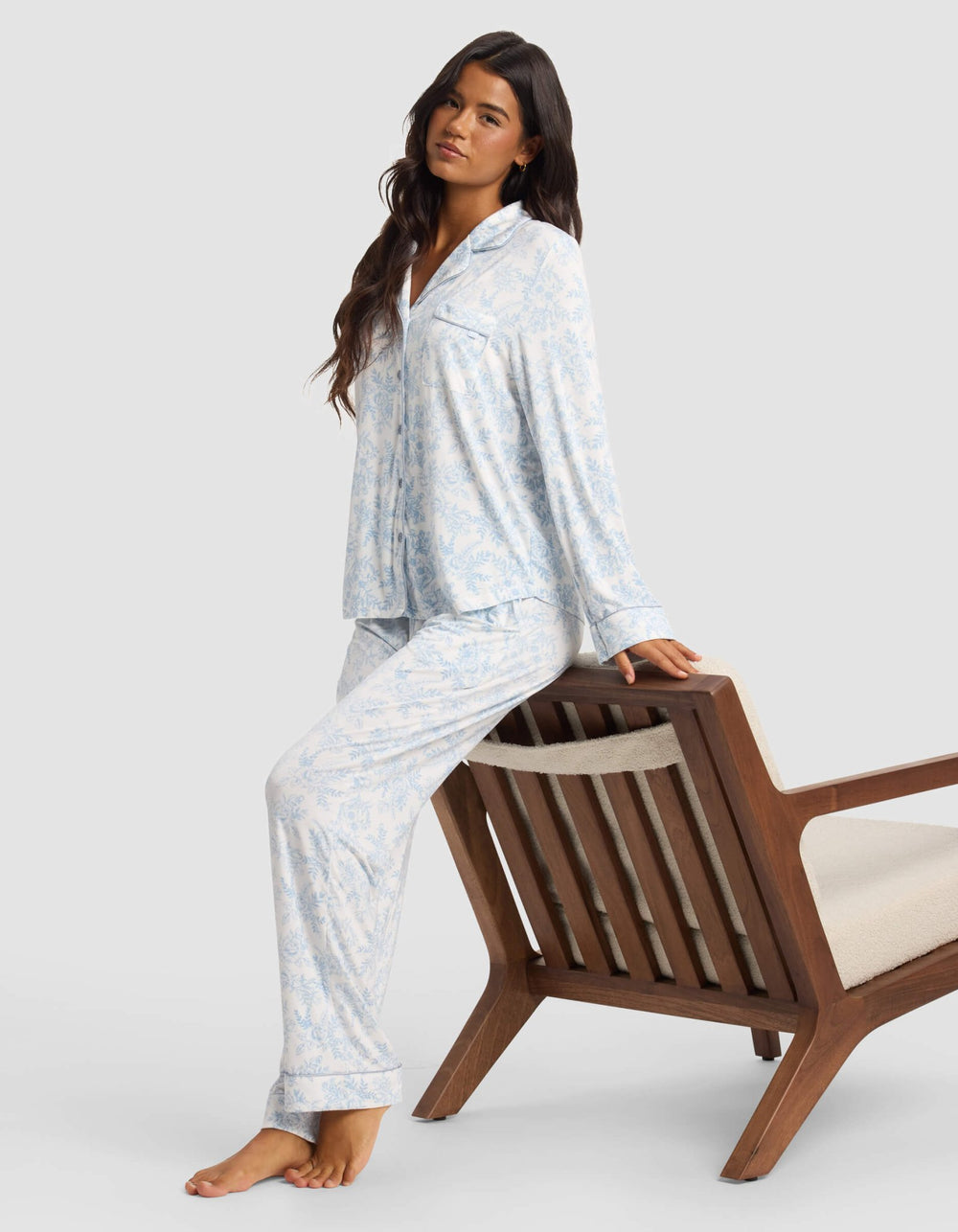 Women's Bamboo Stretch-Knit Long Sleeve Pajama Set - Quahog Bay Bedding
