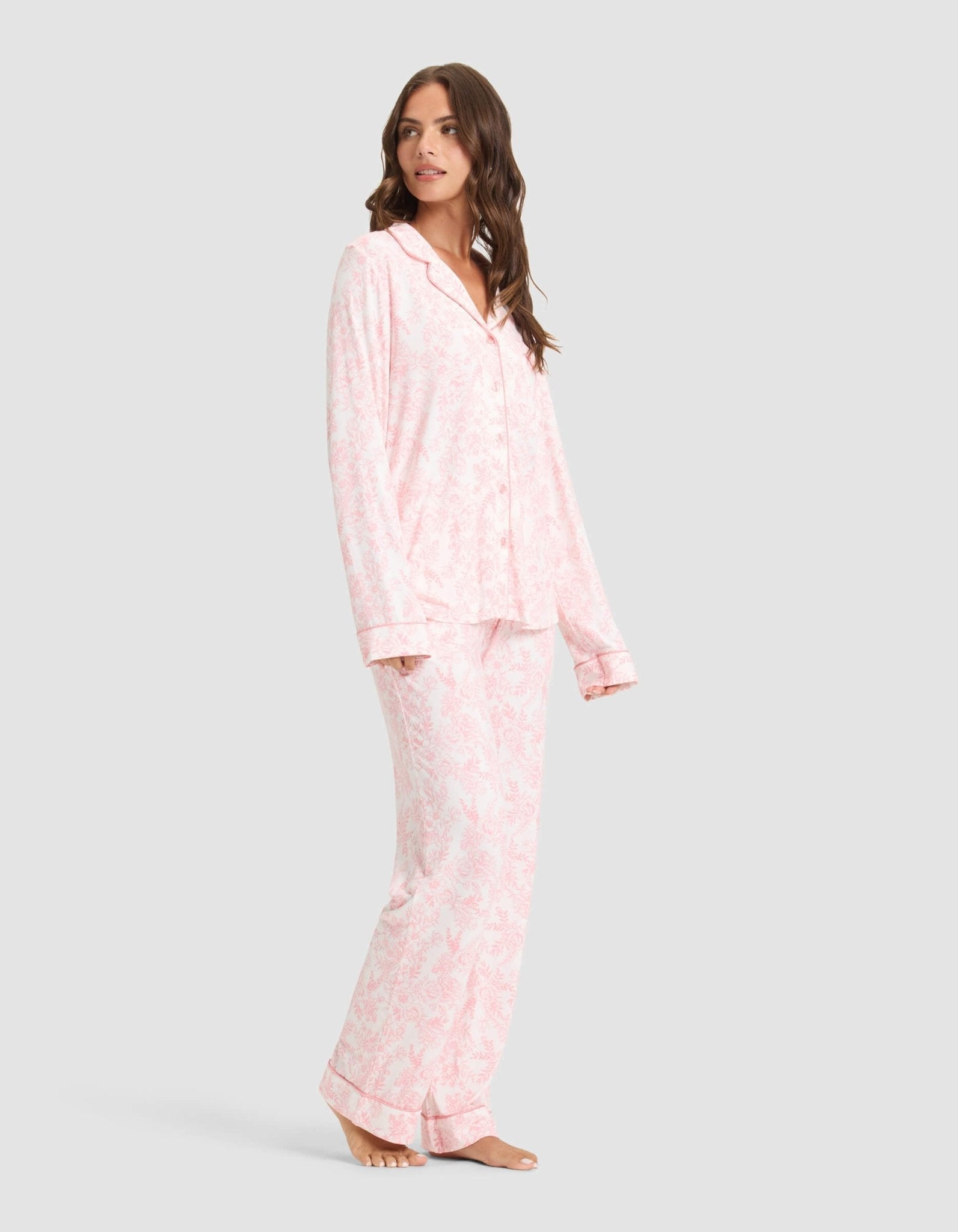 Women's Bamboo Stretch-Knit Long Sleeve Pajama Set - Quahog Bay Bedding