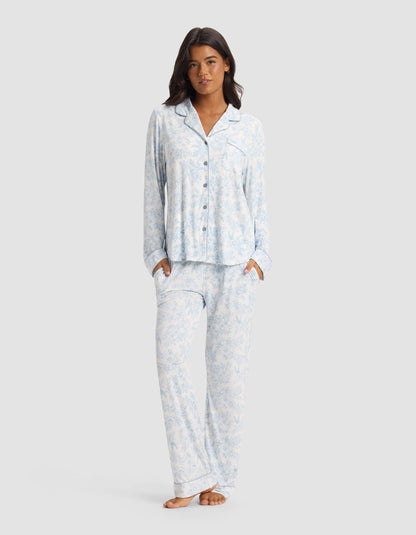 Women's Bamboo Stretch-Knit Long Sleeve Pajama Set - Quahog Bay Bedding