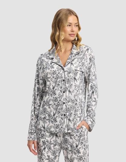 Women's Bamboo Stretch-Knit Long Sleeve Pajama Set - Quahog Bay Bedding