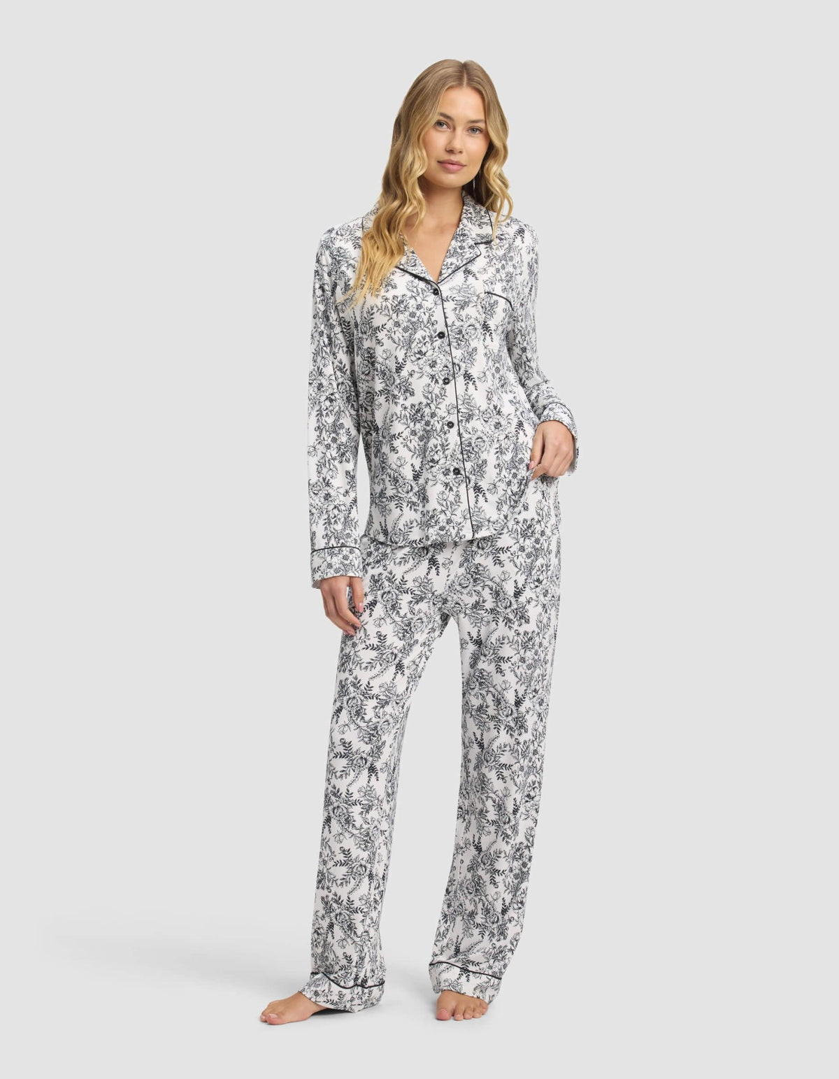 Women's Bamboo Stretch-Knit Long Sleeve Pajama Set - Quahog Bay Bedding