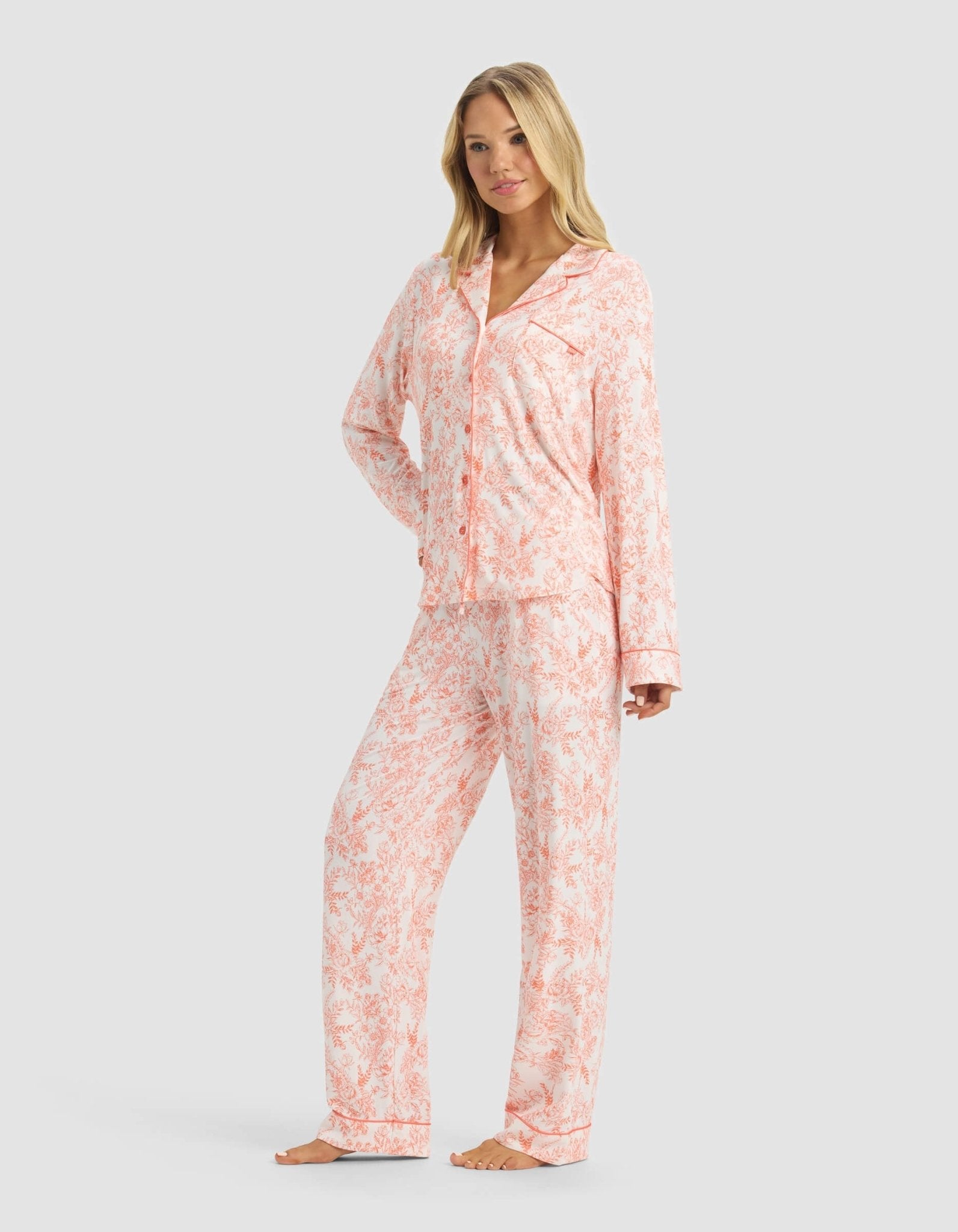 Women's Bamboo Stretch-Knit Long Sleeve Pajama Set - Quahog Bay Bedding