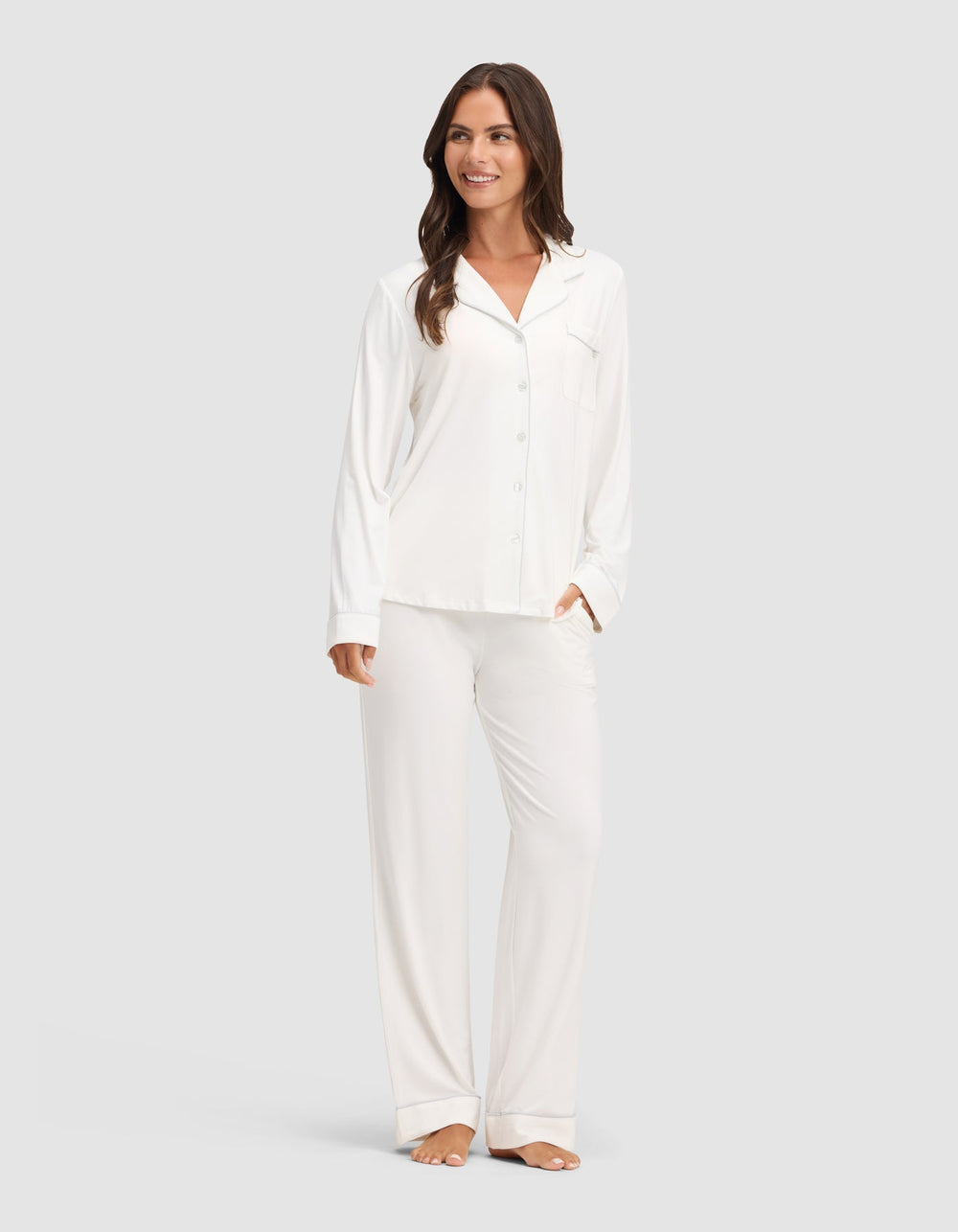 Women's Bamboo Stretch-Knit Long Sleeve Pajama Set - Quahog Bay Bedding