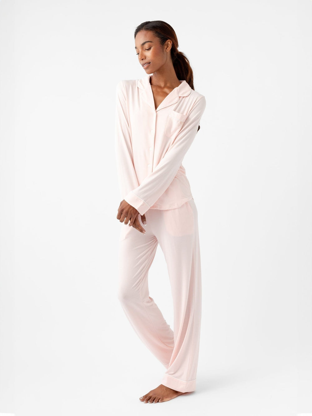 Women's Bamboo Stretch-Knit Long Sleeve Pajama Set TALL - Quahog Bay Bedding