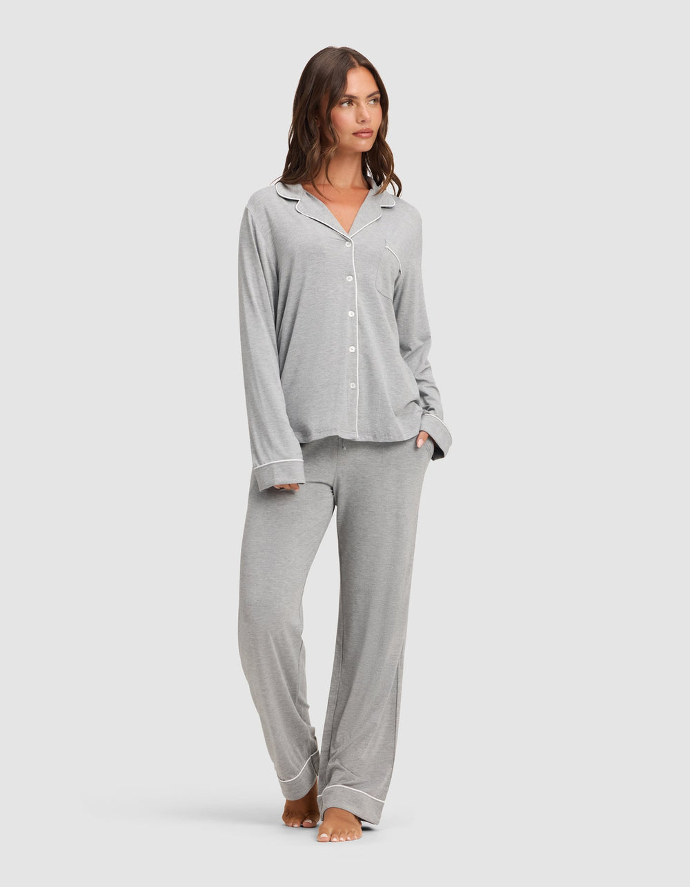Women's Bamboo Stretch-Knit Long Sleeve Pajama Set TALL - Quahog Bay Bedding
