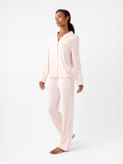 Women's Bamboo Stretch-Knit Long Sleeve Pajama Set TALL - Quahog Bay Bedding