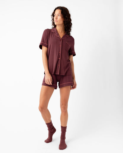 Women's Bamboo Stretch-Knit Short Sleeve Pajama Set - Quahog Bay Bedding