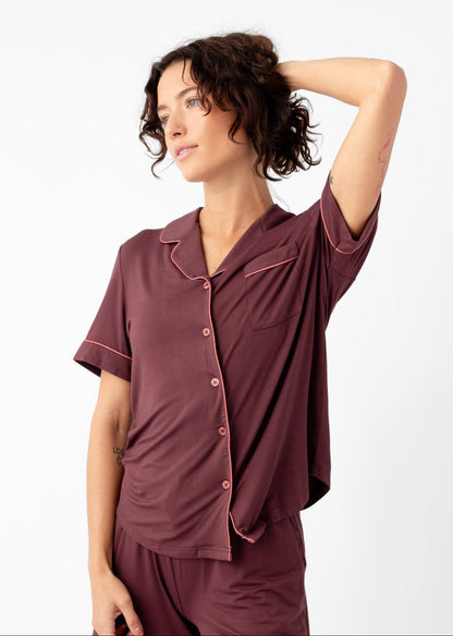 Women's Bamboo Stretch-Knit Short Sleeve Pajama Set - Quahog Bay Bedding