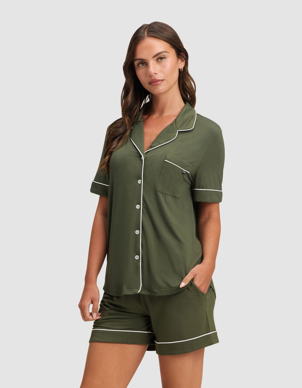 Women's Bamboo Stretch-Knit Short Sleeve Pajama Set - Quahog Bay Bedding
