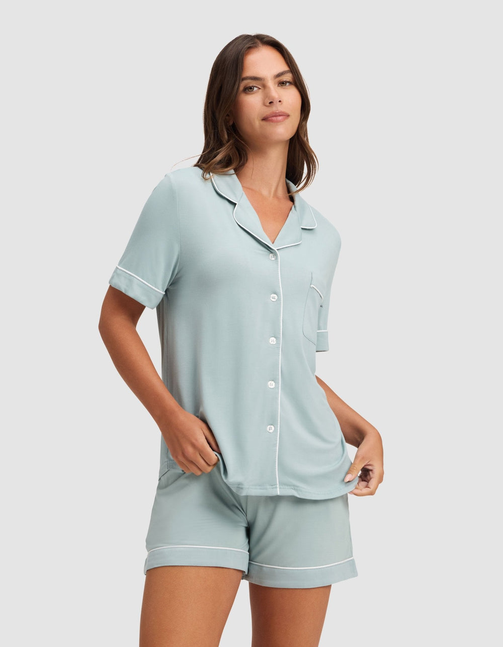 Women's Bamboo Stretch-Knit Short Sleeve Pajama Set - Quahog Bay Bedding