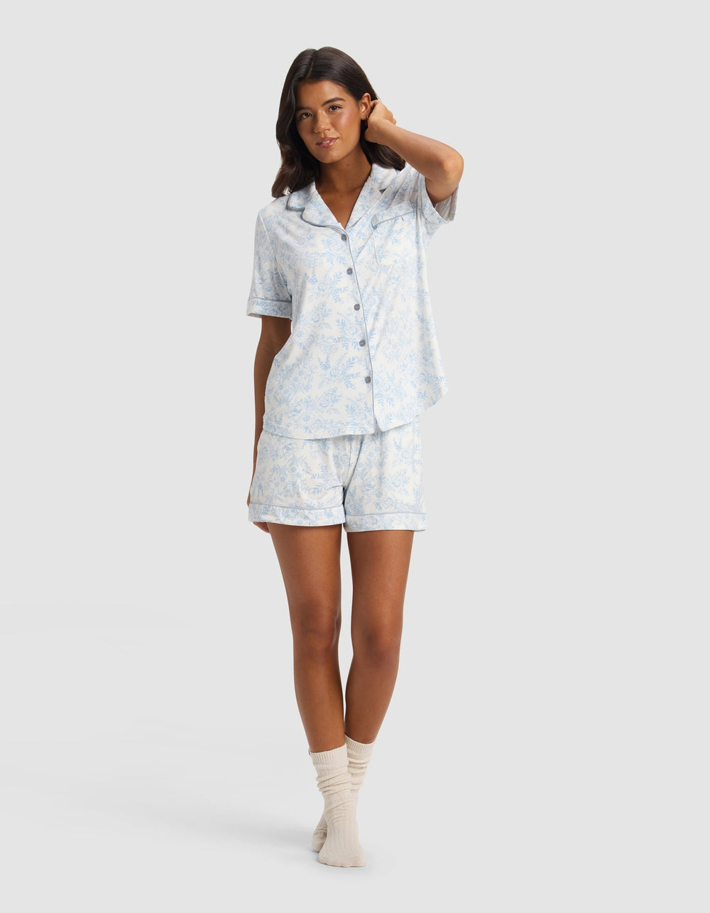 Women's Bamboo Stretch-Knit Short Sleeve Pajama Set - Quahog Bay Bedding