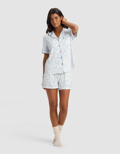 Women's Bamboo Stretch-Knit Short Sleeve Pajama Set - Quahog Bay Bedding
