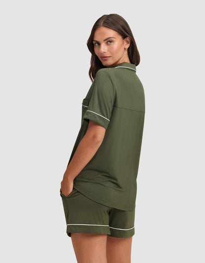 Women's Bamboo Stretch-Knit Short Sleeve Pajama Set - Quahog Bay Bedding
