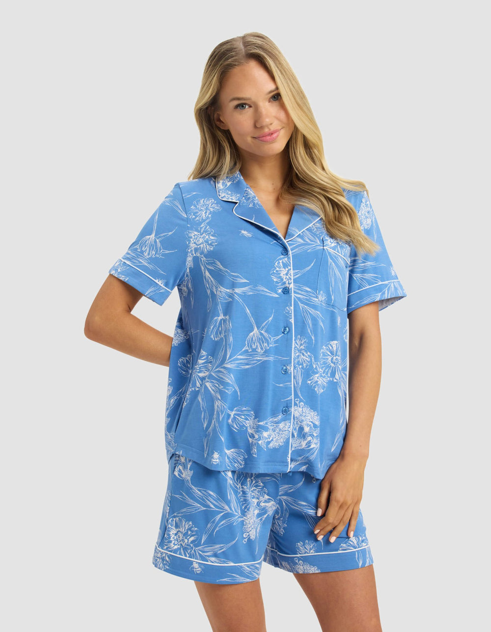 Women's Bamboo Stretch-Knit Short Sleeve Pajama Set - Quahog Bay Bedding