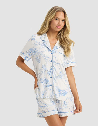Women's Bamboo Stretch-Knit Short Sleeve Pajama Set - Quahog Bay Bedding