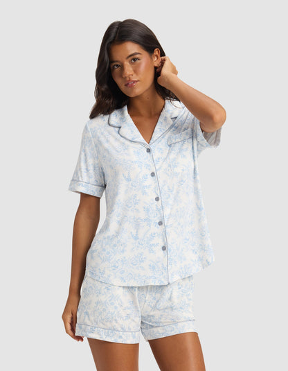 Women's Bamboo Stretch-Knit Short Sleeve Pajama Set - Quahog Bay Bedding