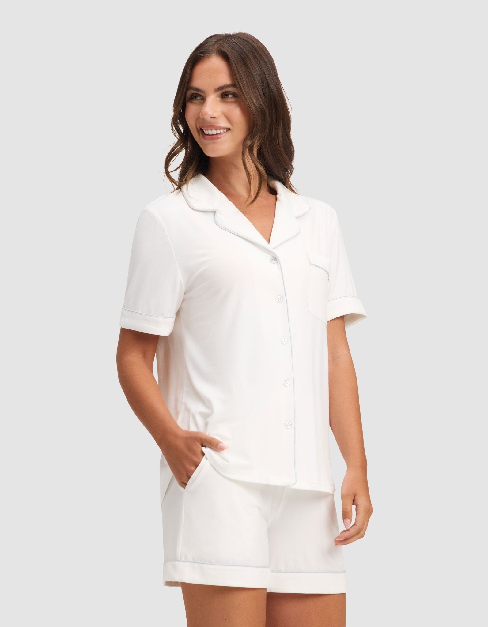 Women's Bamboo Stretch-Knit Short Sleeve Pajama Set - Quahog Bay Bedding