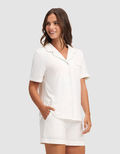 Women's Bamboo Stretch-Knit Short Sleeve Pajama Set - Quahog Bay Bedding