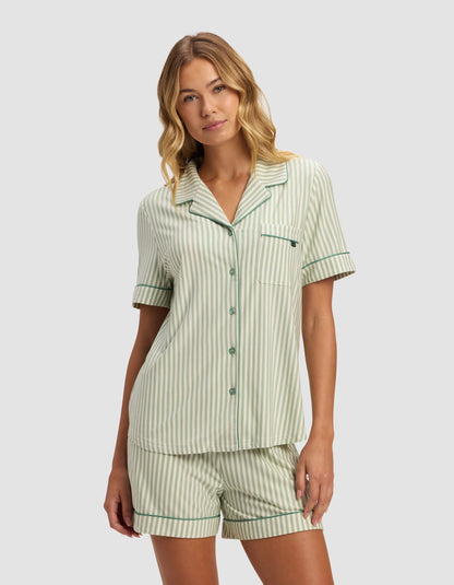Women's Bamboo Stretch-Knit Short Sleeve Pajama Set - Quahog Bay Bedding