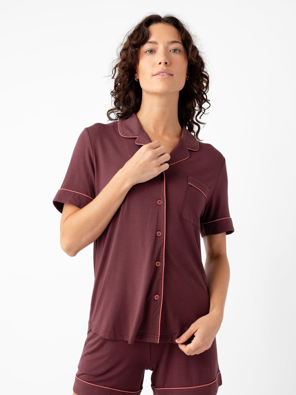 Women's Bamboo Stretch-Knit Short Sleeve Pajama Set - Quahog Bay Bedding