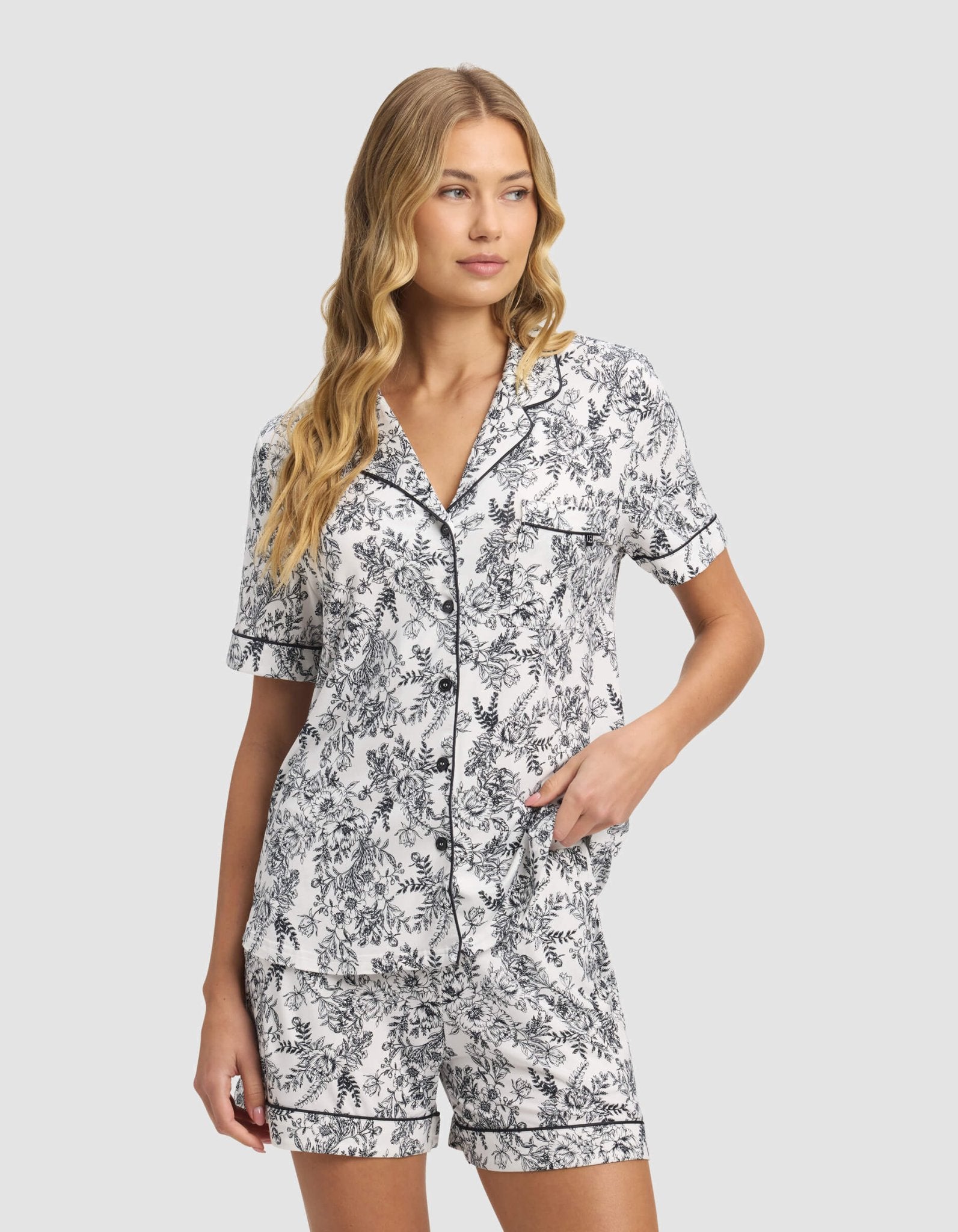 Women's Bamboo Stretch-Knit Short Sleeve Pajama Set - Quahog Bay Bedding