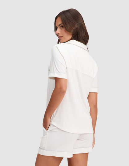 Women's Bamboo Stretch-Knit Short Sleeve Pajama Set - Quahog Bay Bedding