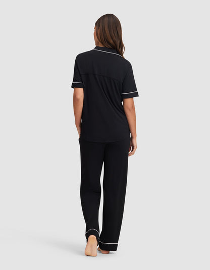 Women's Bamboo Stretch-Knit Short Sleeve & Pant Pajama Set - Quahog Bay Bedding