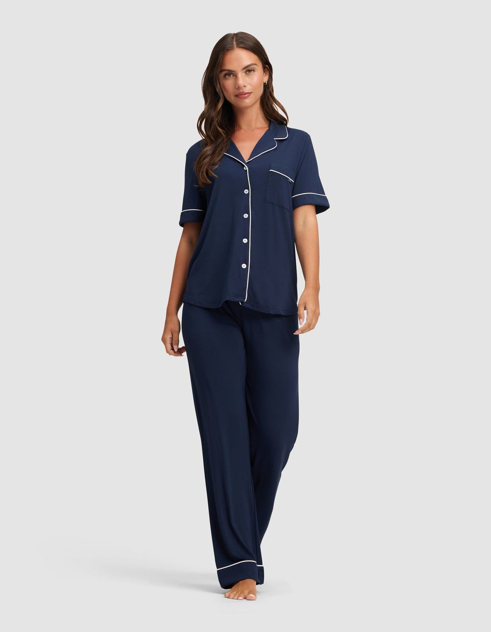 Women's Bamboo Stretch-Knit Short Sleeve & Pant Pajama Set - Quahog Bay Bedding