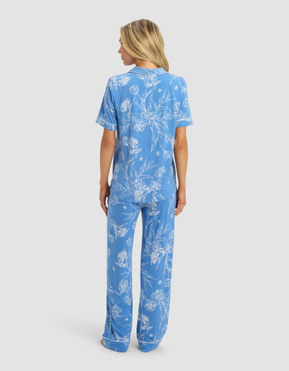 Women's Bamboo Stretch-Knit Short Sleeve & Pant Pajama Set - Quahog Bay Bedding