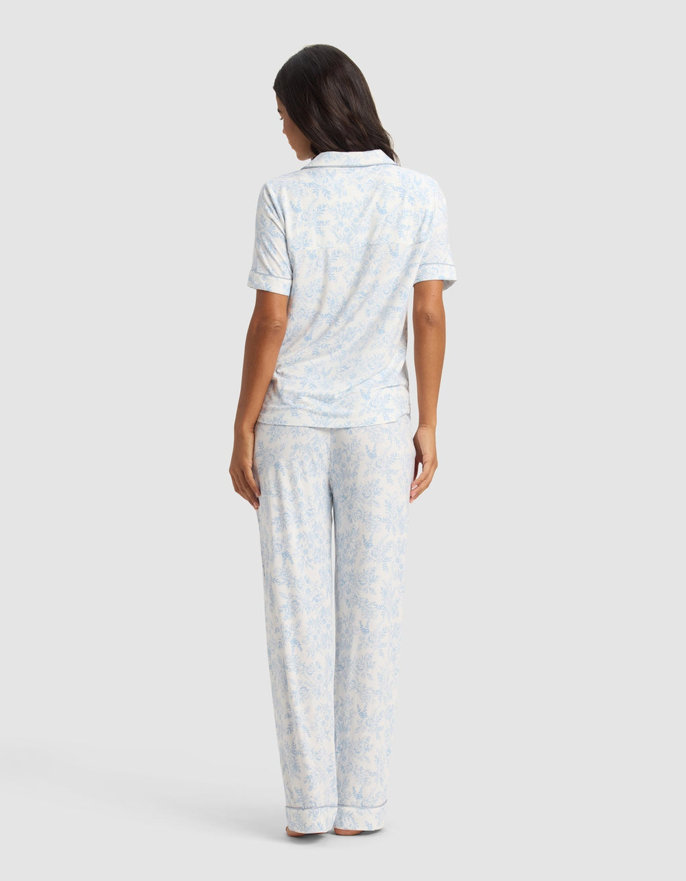 Women's Bamboo Stretch-Knit Short Sleeve & Pant Pajama Set - Quahog Bay Bedding