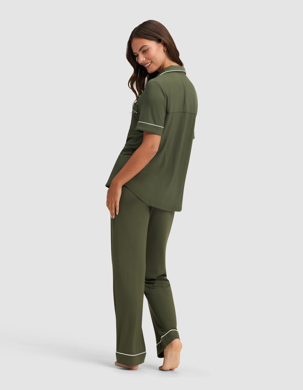 Women's Bamboo Stretch-Knit Short Sleeve & Pant Pajama Set - Quahog Bay Bedding