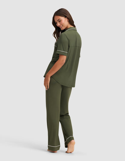 Women's Bamboo Stretch-Knit Short Sleeve & Pant Pajama Set - Quahog Bay Bedding