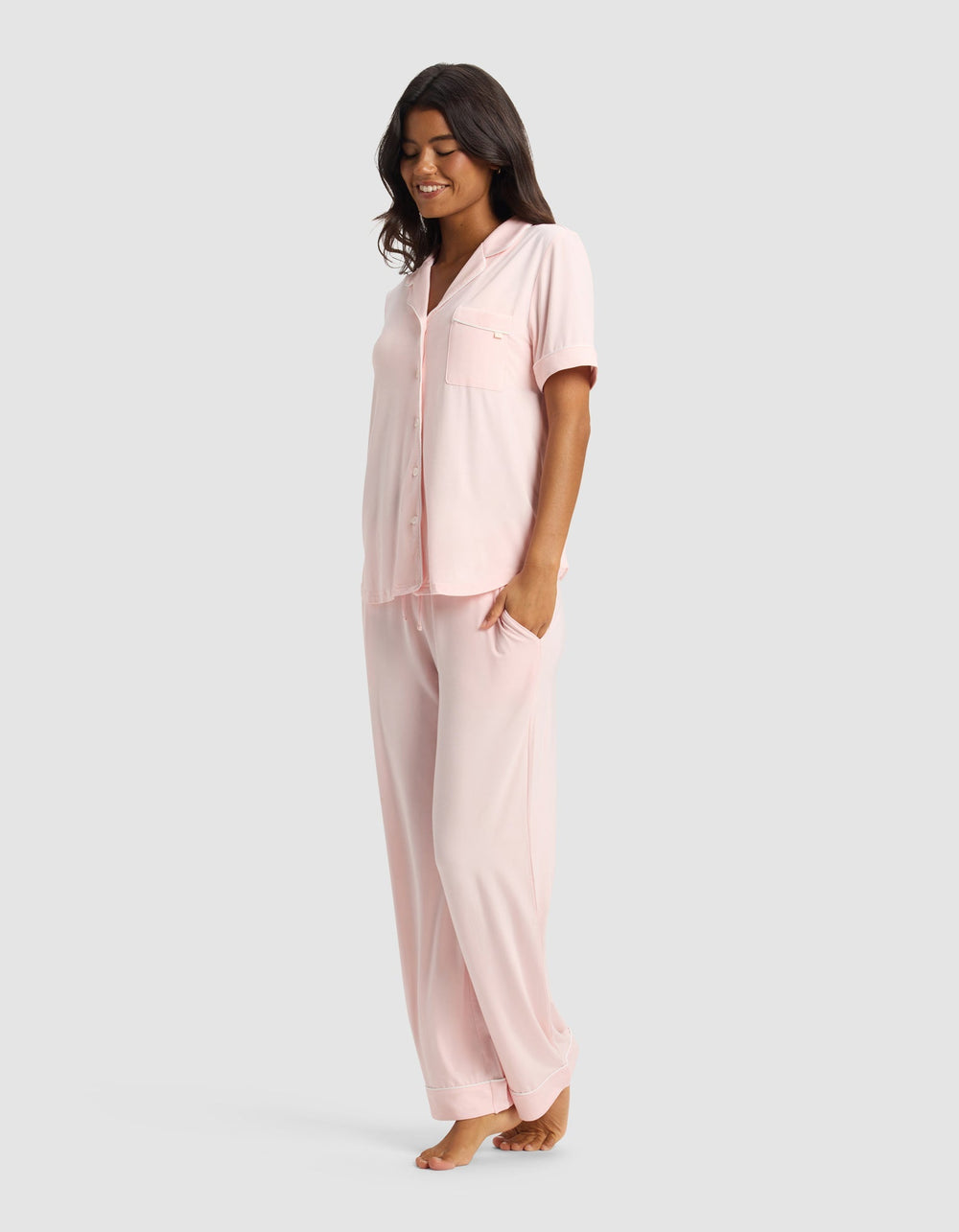 Women's Bamboo Stretch-Knit Short Sleeve & Pant Pajama Set - Quahog Bay Bedding