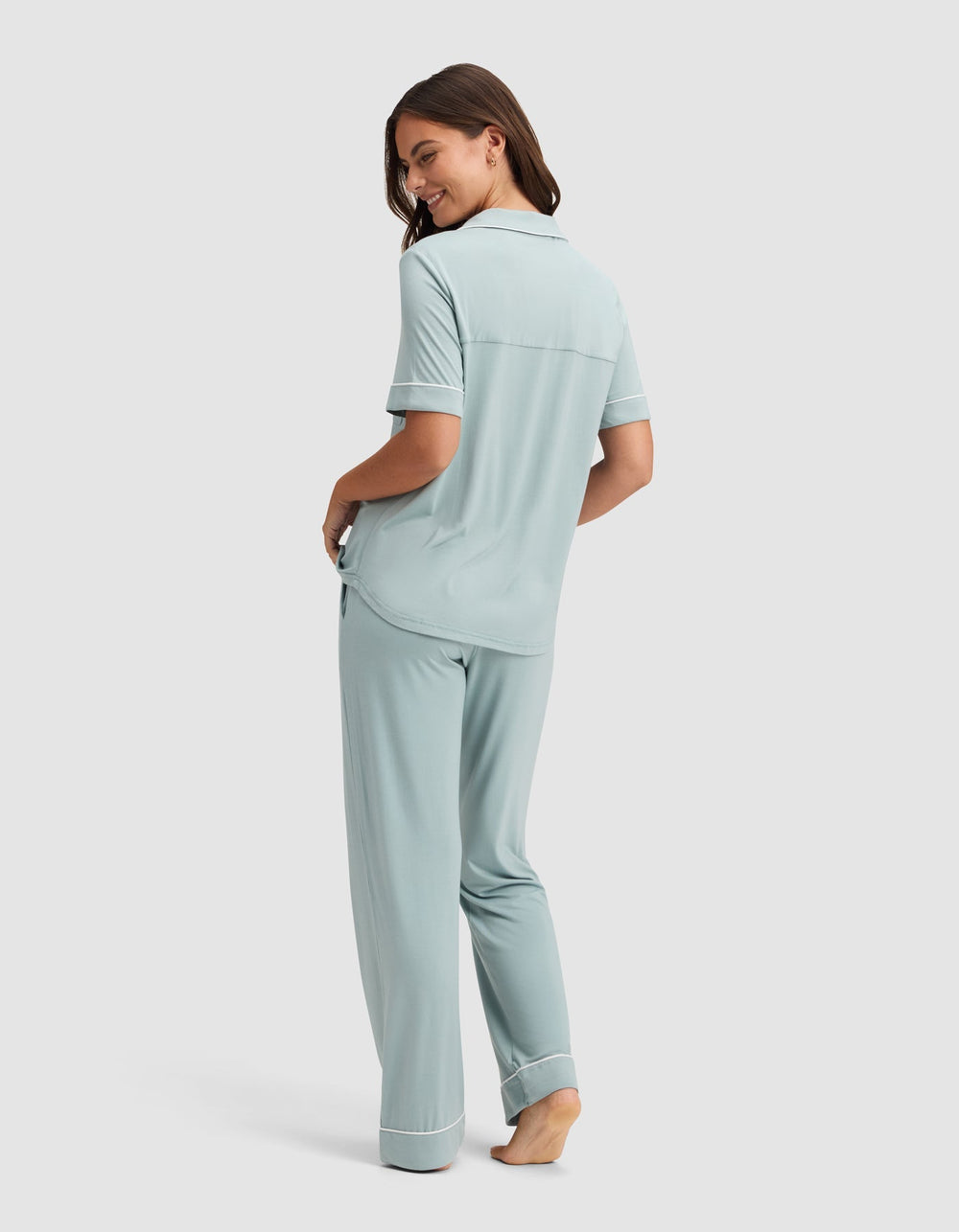 Women's Bamboo Stretch-Knit Short Sleeve & Pant Pajama Set - Quahog Bay Bedding