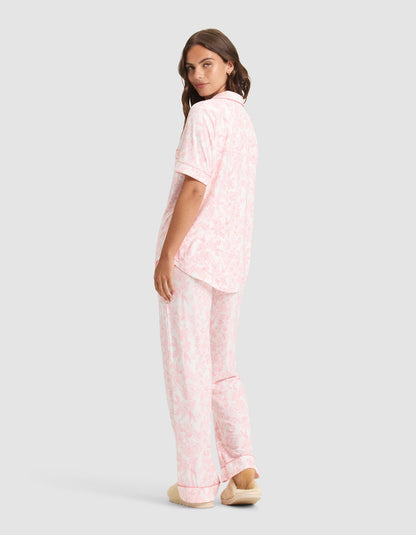 Women's Bamboo Stretch-Knit Short Sleeve & Pant Pajama Set - Quahog Bay Bedding