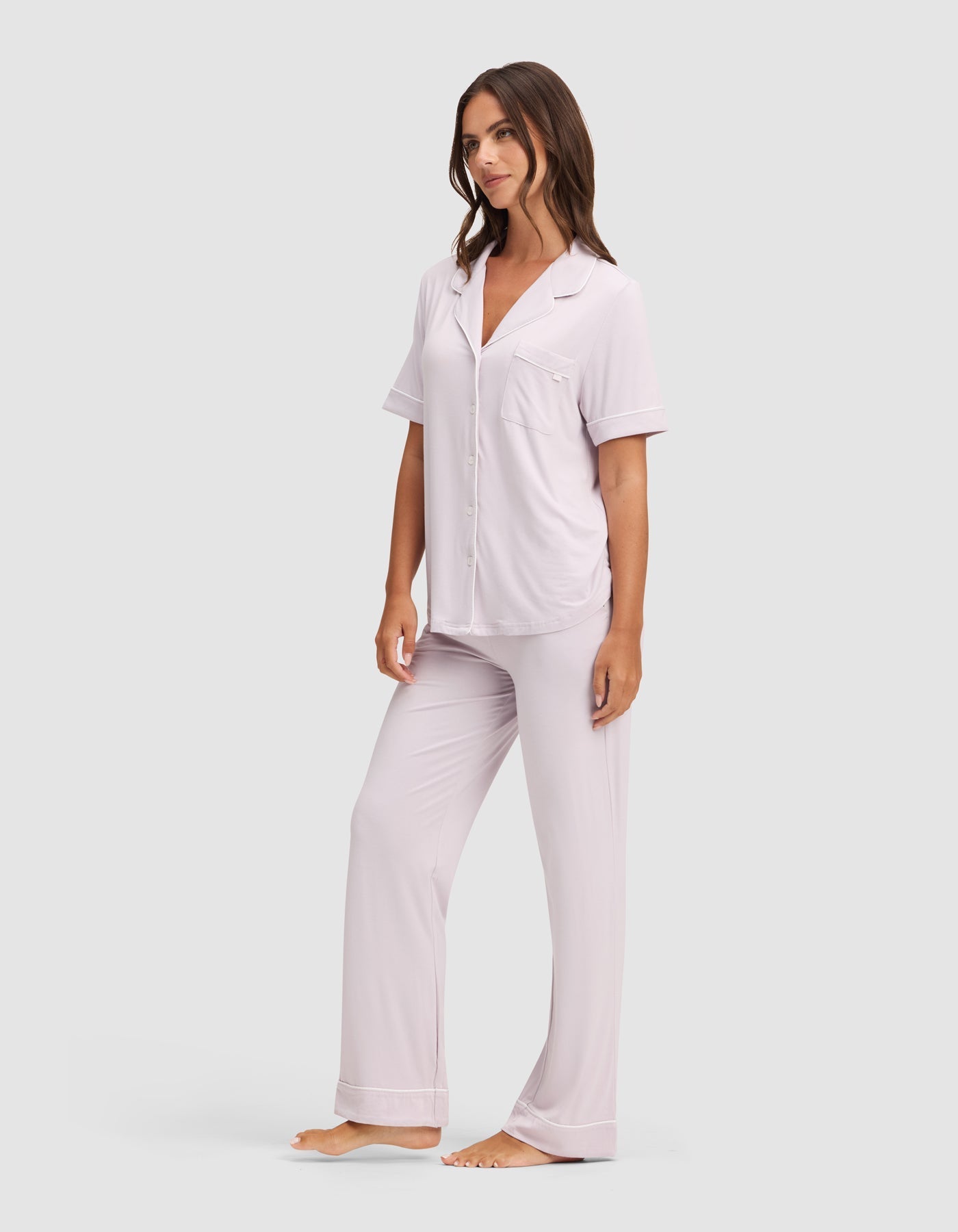Women's Bamboo Stretch-Knit Short Sleeve & Pant Pajama Set - Quahog Bay Bedding