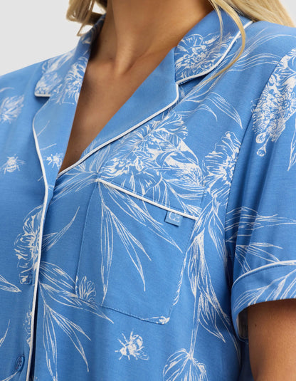Women's Bamboo Stretch-Knit Short Sleeve & Pant Pajama Set - Quahog Bay Bedding