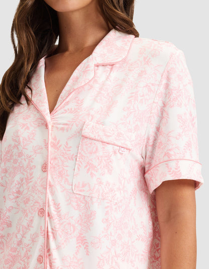Women's Bamboo Stretch-Knit Short Sleeve & Pant Pajama Set - Quahog Bay Bedding