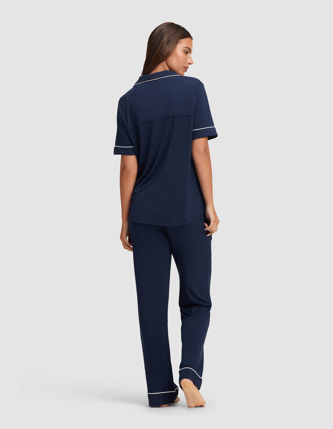 Women's Bamboo Stretch-Knit Short Sleeve & Pant Pajama Set - Quahog Bay Bedding
