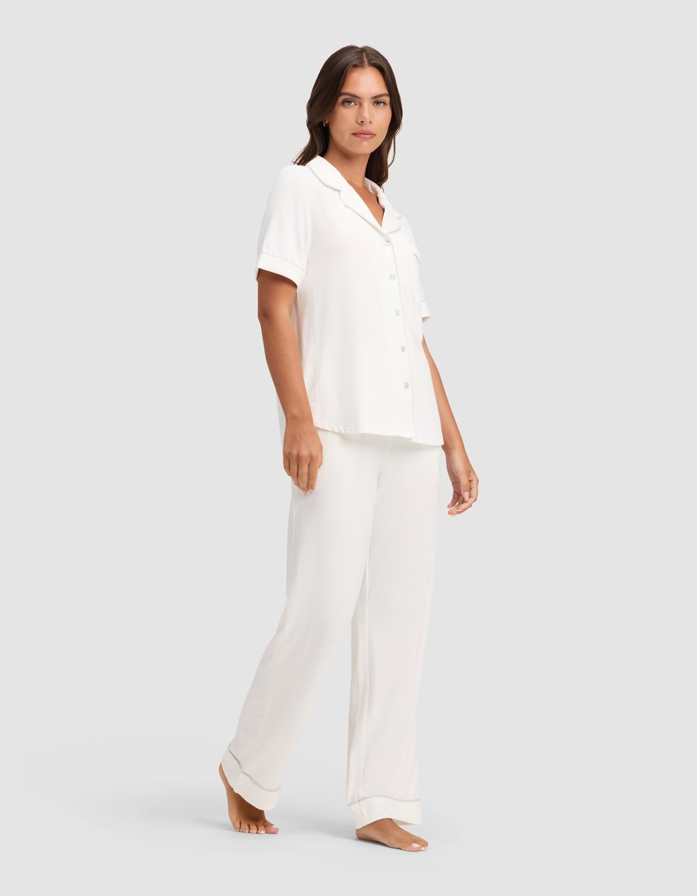 Women's Bamboo Stretch-Knit Short Sleeve & Pant Pajama Set - Quahog Bay Bedding