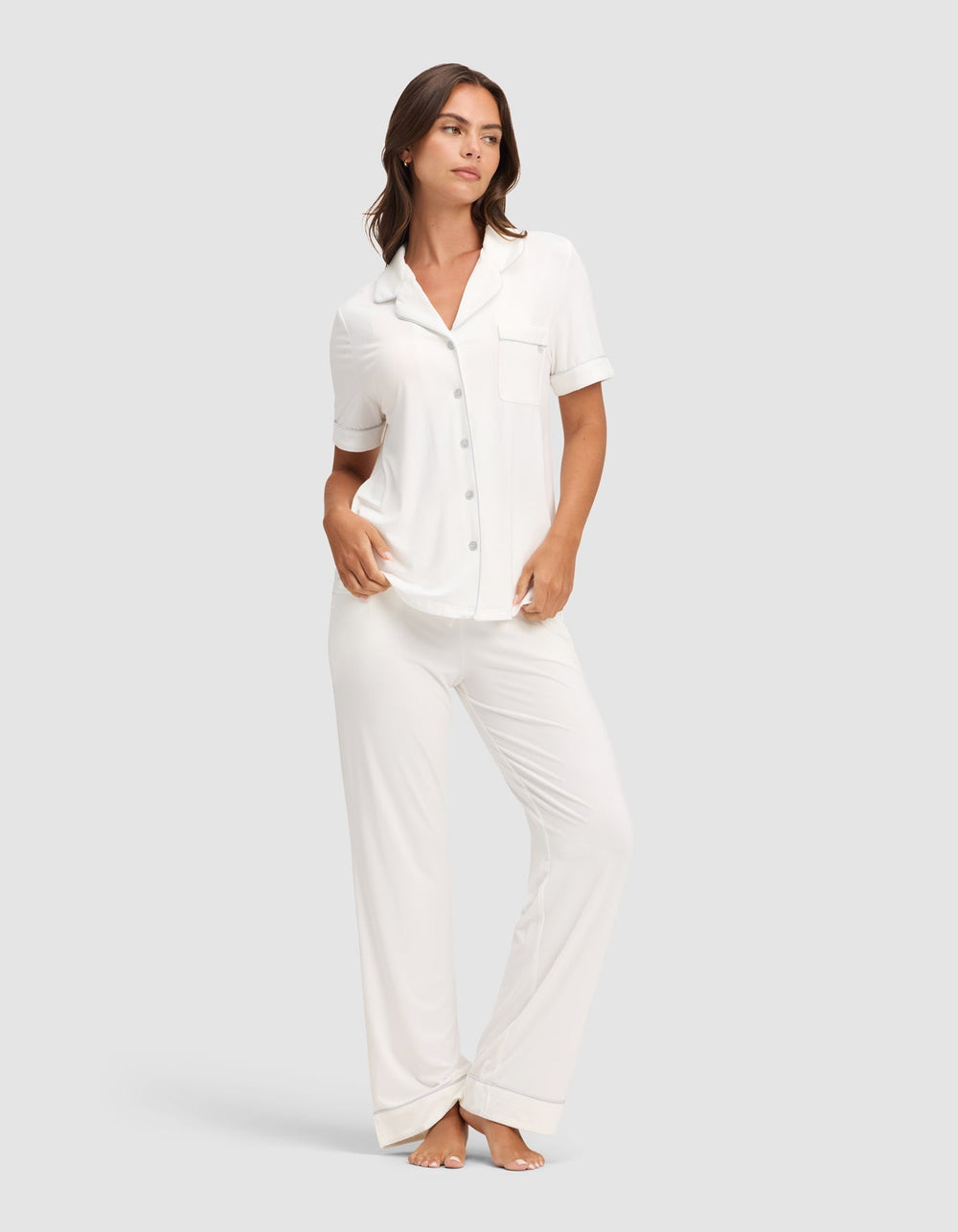 Women's Bamboo Stretch-Knit Short Sleeve & Pant Pajama Set - Quahog Bay Bedding