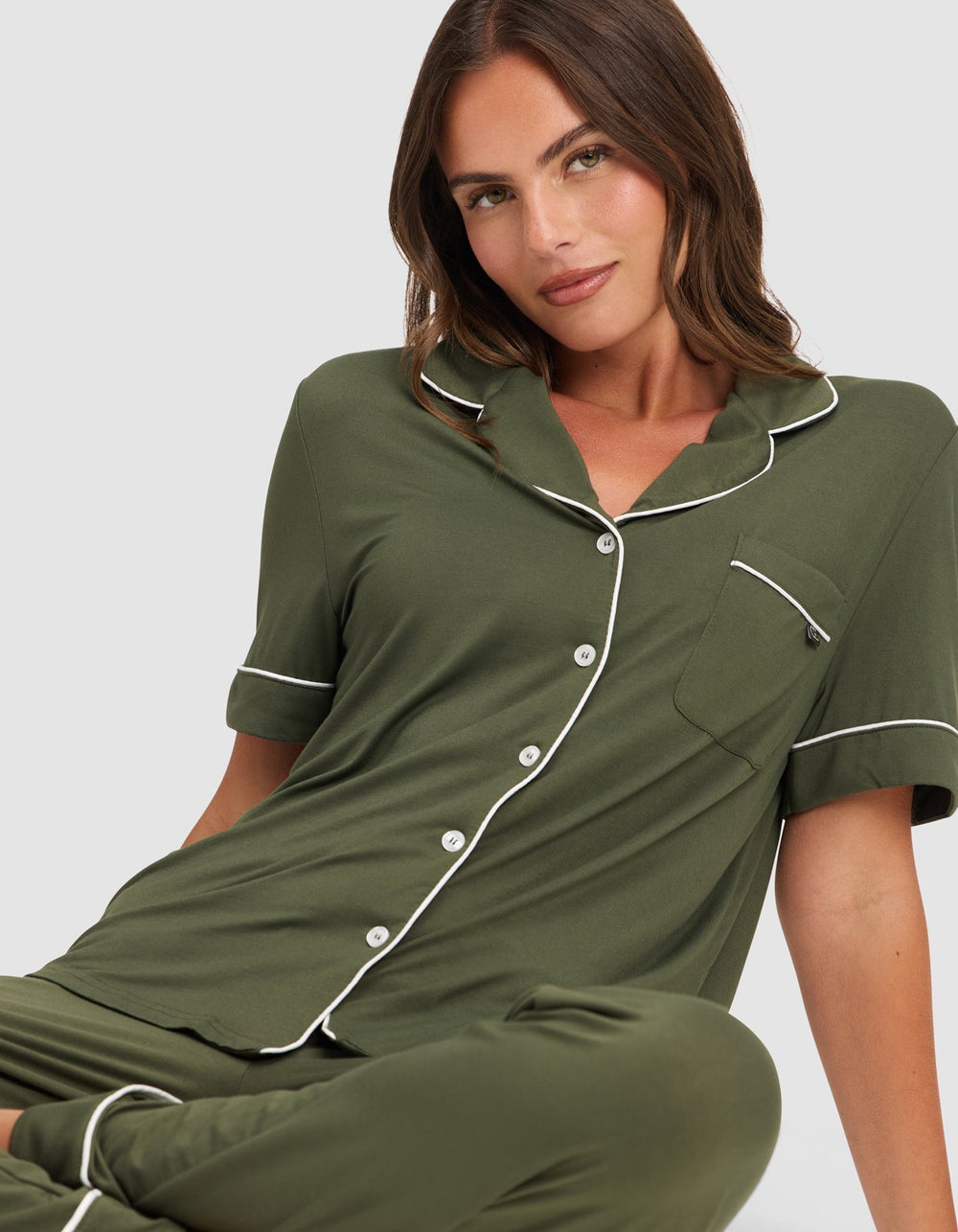 Women's Bamboo Stretch-Knit Short Sleeve & Pant Pajama Set - Quahog Bay Bedding