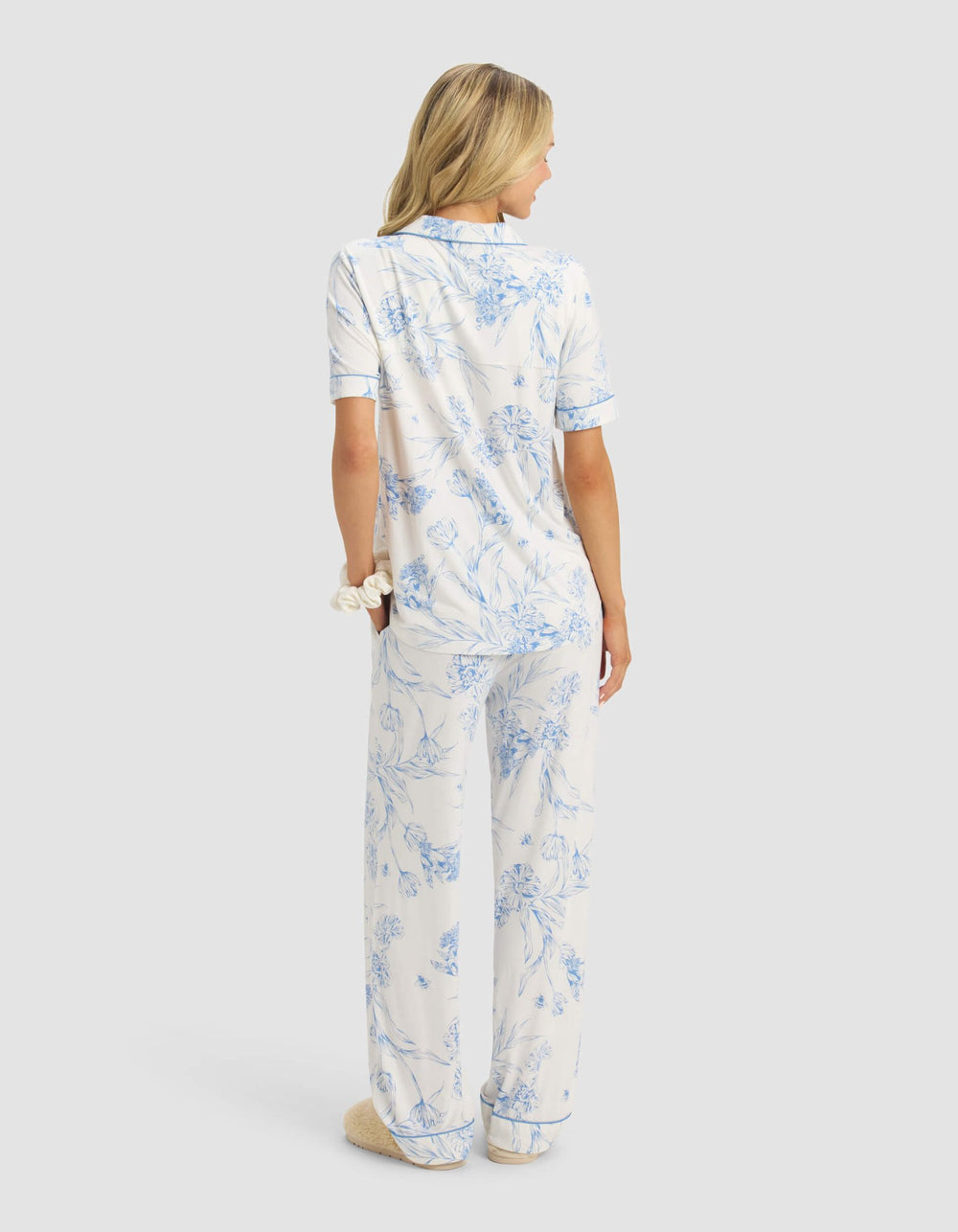 Women's Bamboo Stretch-Knit Short Sleeve & Pant Pajama Set - Quahog Bay Bedding