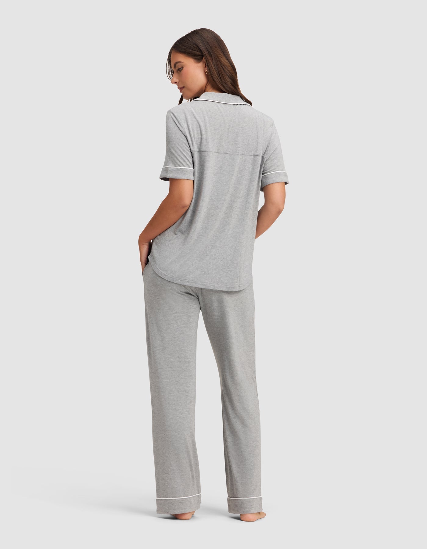 Women's Bamboo Stretch-Knit Short Sleeve & Pant Pajama Set - Quahog Bay Bedding